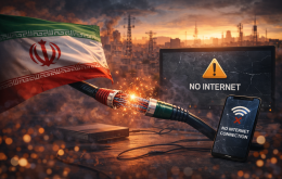 تصویر مفهومی قطع اینترنت در ایران و اختلال ارتباطات دیجیتال در زمان محدودیت اینترنت
