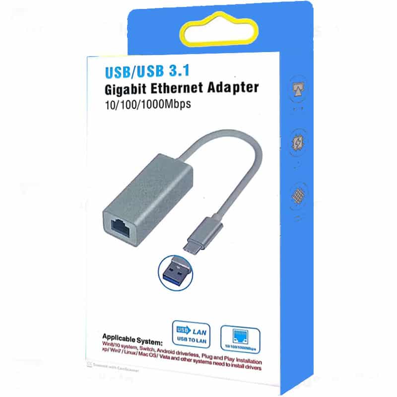 تبدیل TYPE C به LAN برای اتصال کابل شبکه به لپتاپ و گوشی - Image 2