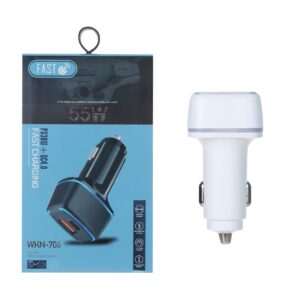 شارژر فندکی 55 وات فست و PD دو پورت FAST مدل WKN-706 55W