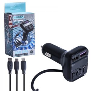شارژر فندکی دو پورت + FM پلیر بلوتوثی ترکا (TREQA) مدل MP3-6