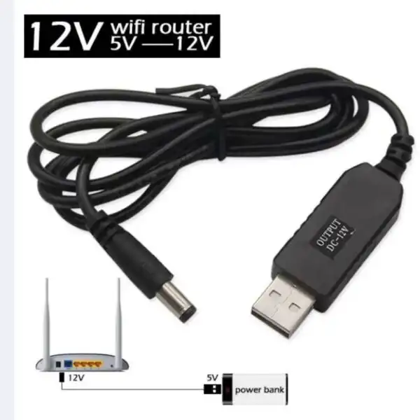کابل تبدیل USB به DC افزاینده ولتاژ با خروجی 12 ولت طول 1 متر مخصوص مودم و کارتخوان - Image 3