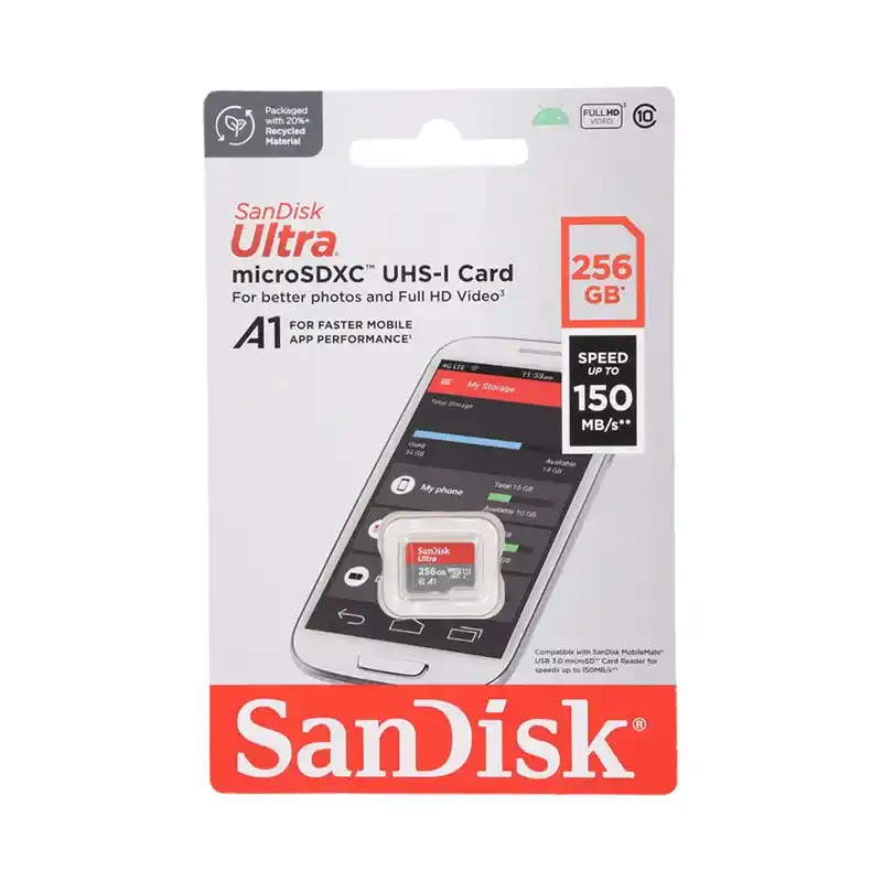 کارت حافظه 256 گیگابایت microSDXC سن دیسک مدل SDSQUAC Ultra A1 کلاس 10 استاندارد UHS-I سرعت 150MBps - Image 2