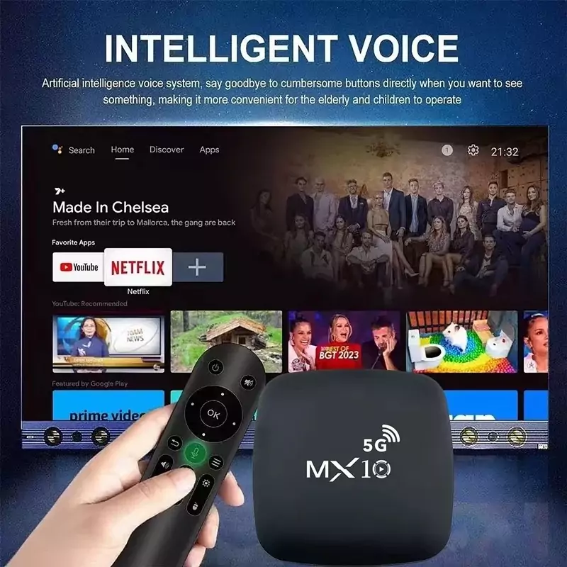 اندروید باکس 4K MX10 5G با اندروید 13 ریموت بلوتوثی - Image 5
