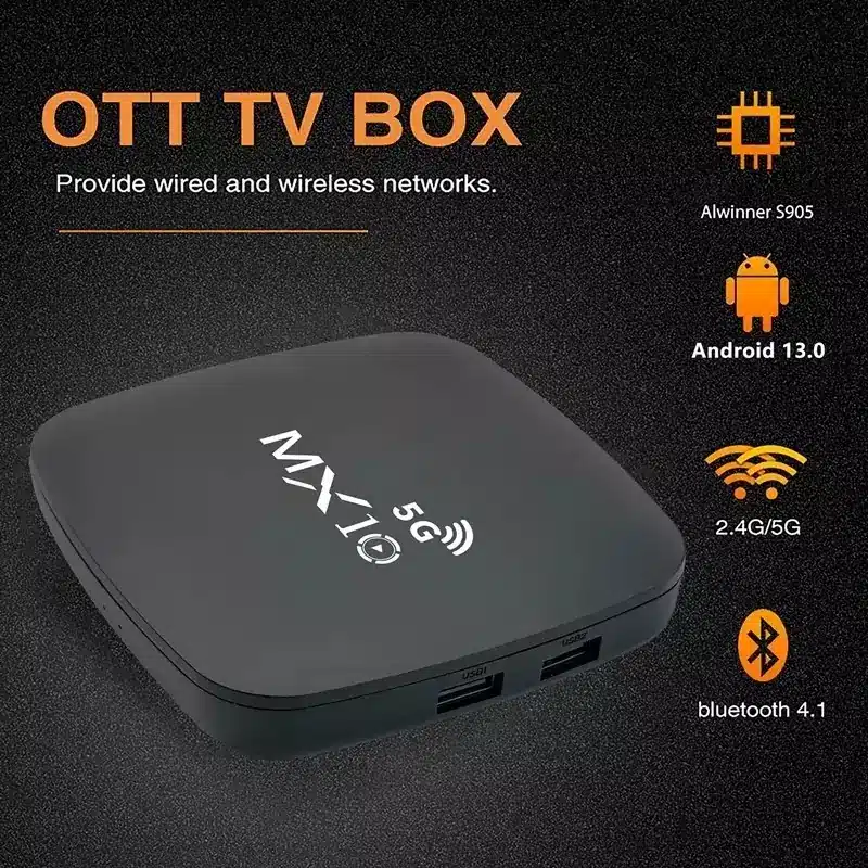 اندروید باکس 4K MX10 5G با اندروید 13 ریموت بلوتوثی - Image 3